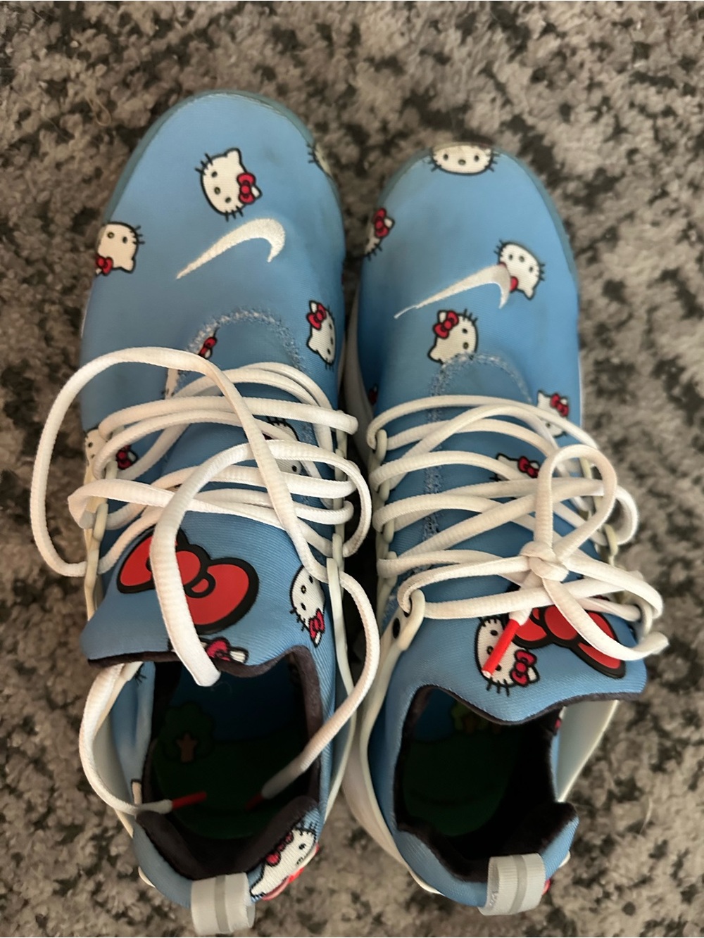 Nike Light Blue Hello Kitty Print Athletic Sneakers